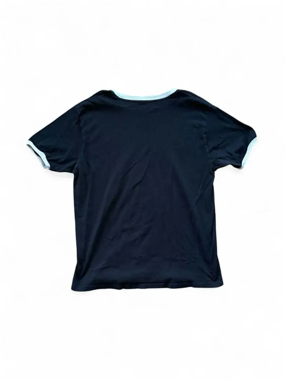 Champion Ringer T-Shirt Black Gray Logo Size Large - Picture 3 of 3